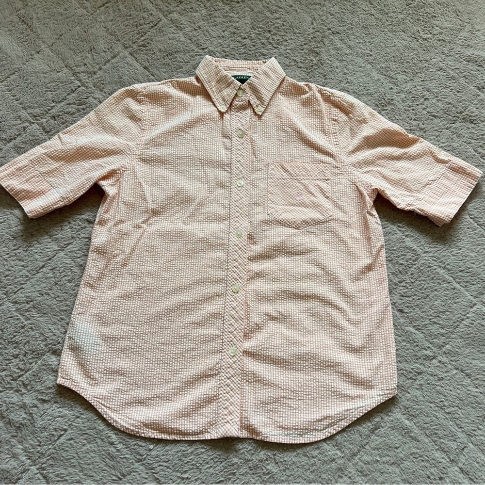 Lauren‎ Ralph Lauren Cotton Gingham Plaid Shirt Preppy Western Minimalist Size S